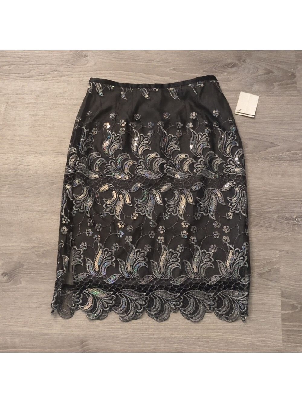Barami black sequined vintage skirt size 4